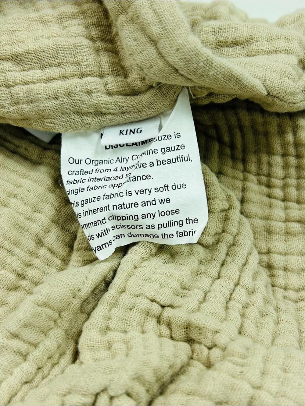 QUINCE Organic Airy Gauze Duvet Cover Set King/Cal King Dune 8802